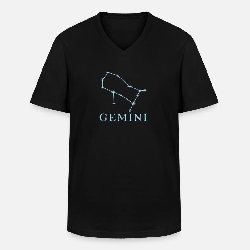 Sternkonstellation Sternzeichen Zwillinge - Männer-T-Shirt mit V-Ausschnitt - Schwarz