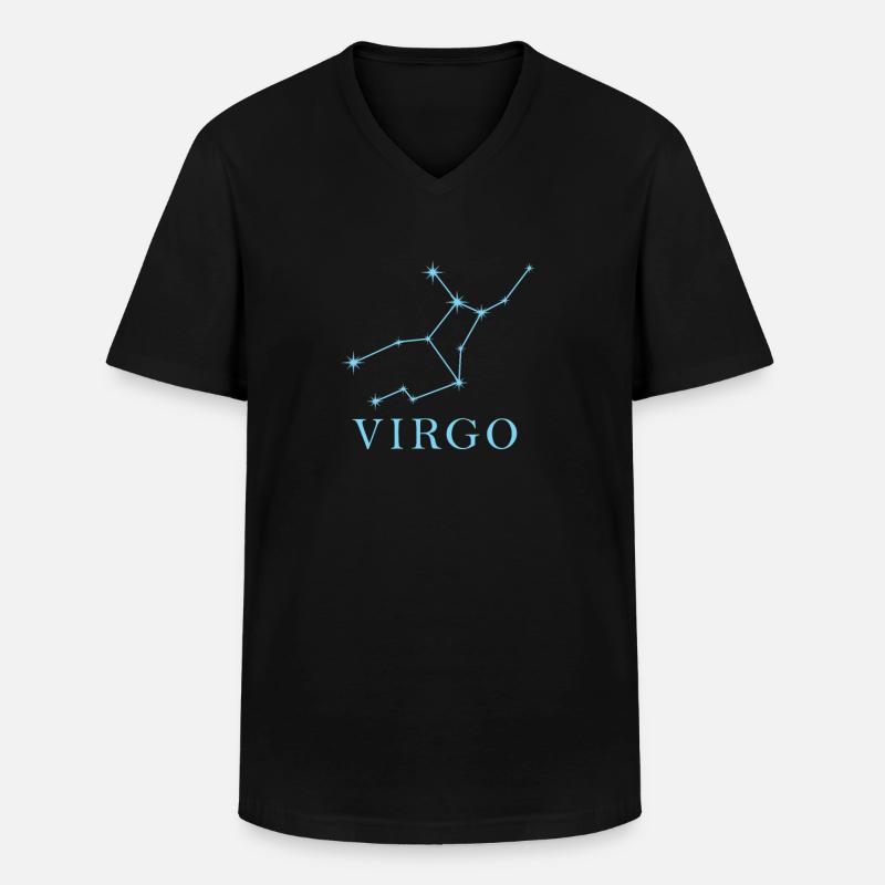 Sternkonstellation Sternzeichen Jungfrau - Männer-T-Shirt mit V-Ausschnitt - Schwarz