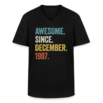 Awesome Since December 1997 25. Geburtstag - Männer-T-Shirt mit V-Ausschnitt - Schwarz - Vorne - AI Model Male 178 dark (178cm)