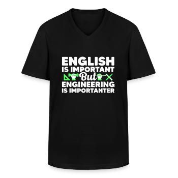 Funny Engineer Design For Men Women Engineering Lo - Men's V-Neck T-Shirt - black - Front - AI Model Male 178 dark (178cm)