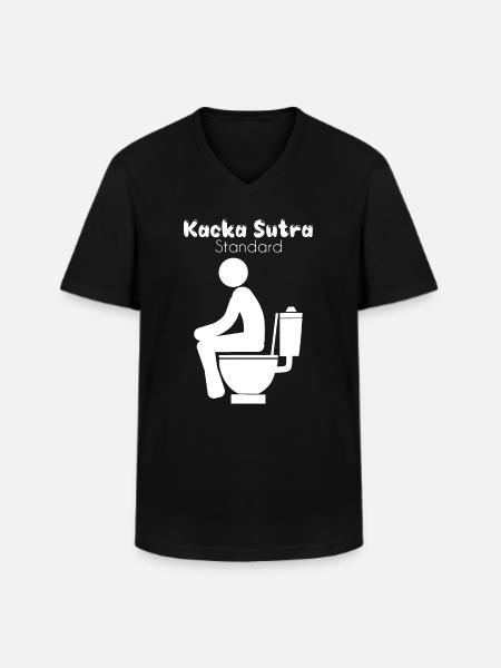 Kacka Sutra Standard Funny Toilet Humor Poop - Men's V-Neck T-Shirt - black