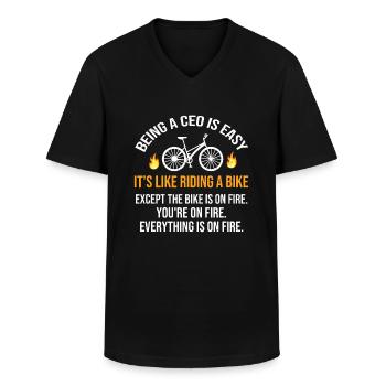 CEO zu sein ist einfach Unternehmerbesitzer Lustiger CEO - Männer-T-Shirt mit V-Ausschnitt - Schwarz - Vorne - AI Model Male 178 dark (178cm)