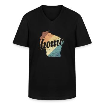 Wisconsin Home USA Amerika Bundesstaat - Männer-T-Shirt mit V-Ausschnitt - Schwarz - Vorne - AI Model Male 178 dark (178cm)