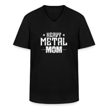 Heavy Metal Mom Music Band Genre - Men's V-Neck T-Shirt - black - Front - AI Model Male 178 dark (178cm)