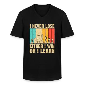 Cool Chess Lover Art For Men Women Kid Novelty Che - Men's V-Neck T-Shirt - black - Front - AI Model Male 178 dark (178cm)
