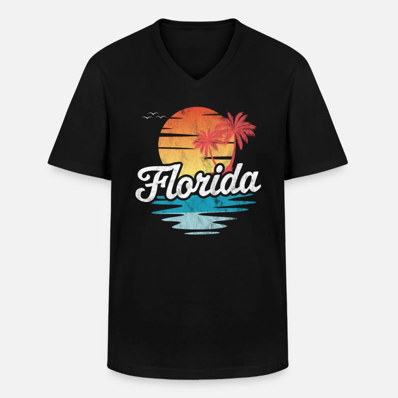 Florida - Männer-T-Shirt mit V-Ausschnitt - Schwarz