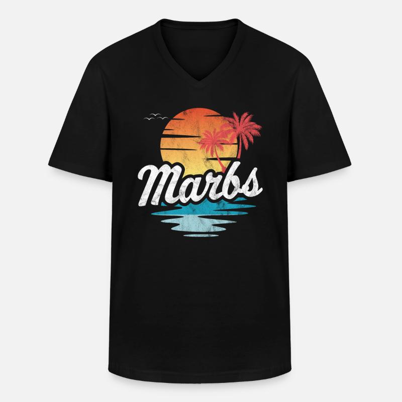 Marbs - Männer-T-Shirt mit V-Ausschnitt - Schwarz