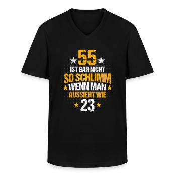 55. Geburtstag 55 Jahre Lustig Spruch - Männer-T-Shirt mit V-Ausschnitt - Schwarz - Vorne - AI Model Male 178 dark (178cm)