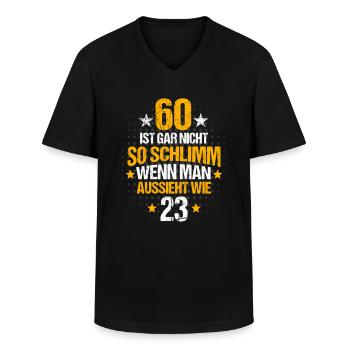 60. Geburtstag 60 Jahre Lustig Spruch - Männer-T-Shirt mit V-Ausschnitt - Schwarz - Vorne - AI Model Male 178 dark (178cm)