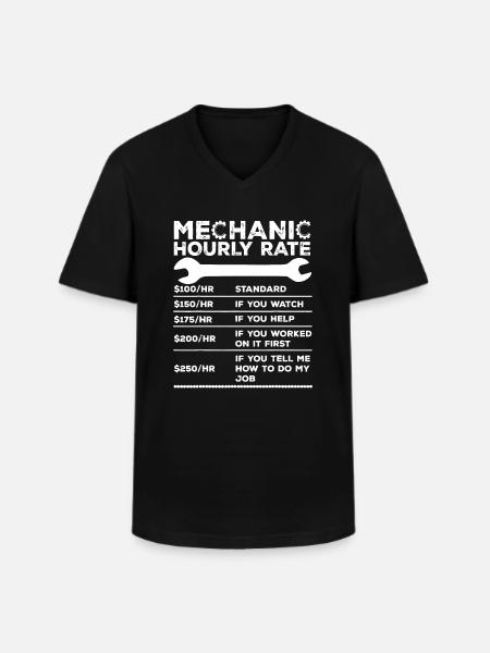 Sjov mekaniker timepris - Klassisk herre T-shirt med V-udskæring - sort