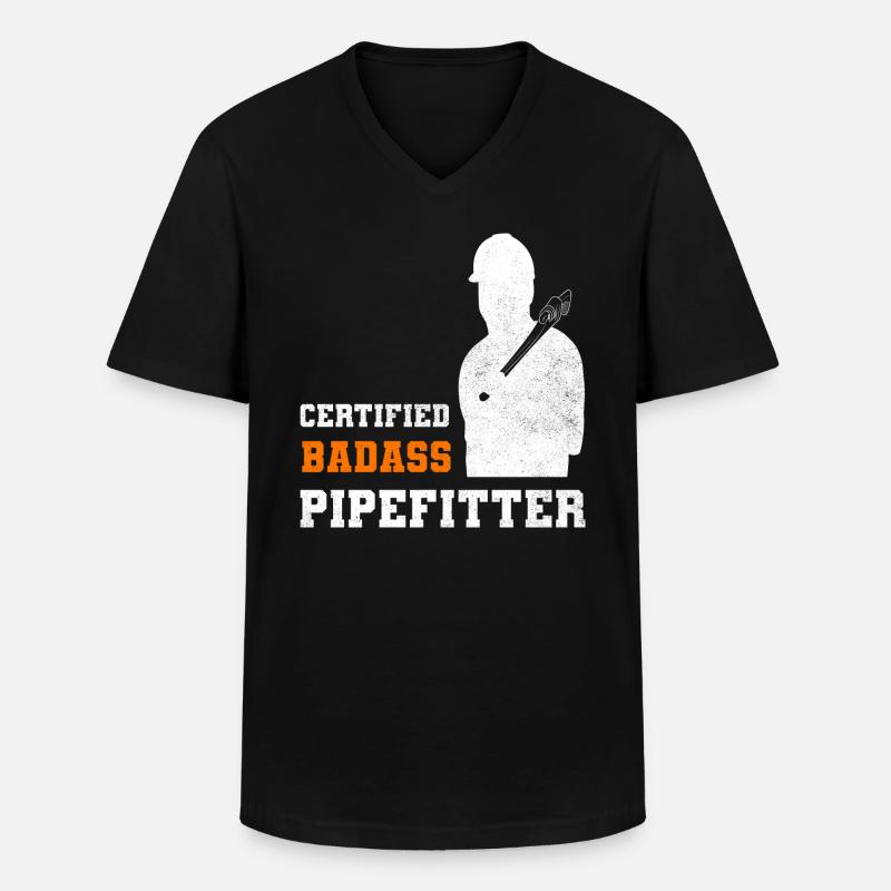 Lustige Pipefitter Dampfer - Männer-T-Shirt mit V-Ausschnitt - Schwarz