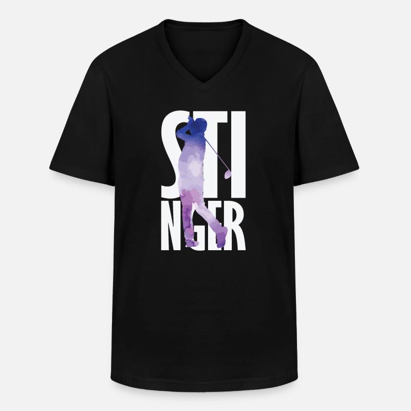 Stinger Golf - Männer-T-Shirt mit V-Ausschnitt - Schwarz
