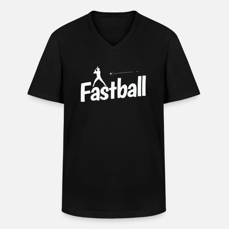 Fastball Baseball - Männer-T-Shirt mit V-Ausschnitt - Schwarz