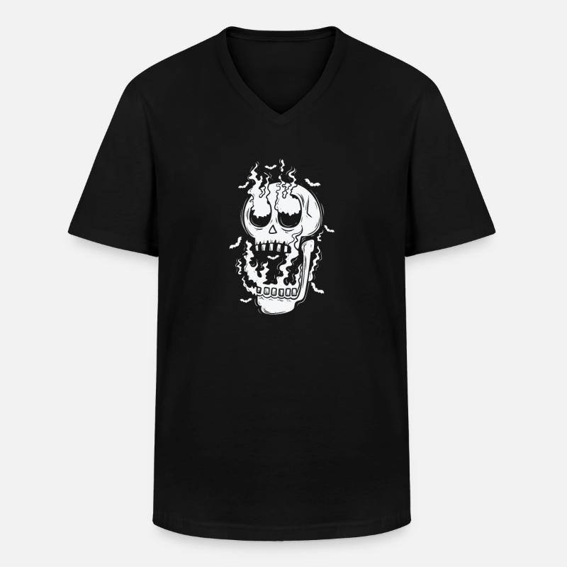 Gothic Kopf dunkel Melancholie - Männer-T-Shirt mit V-Ausschnitt - Schwarz