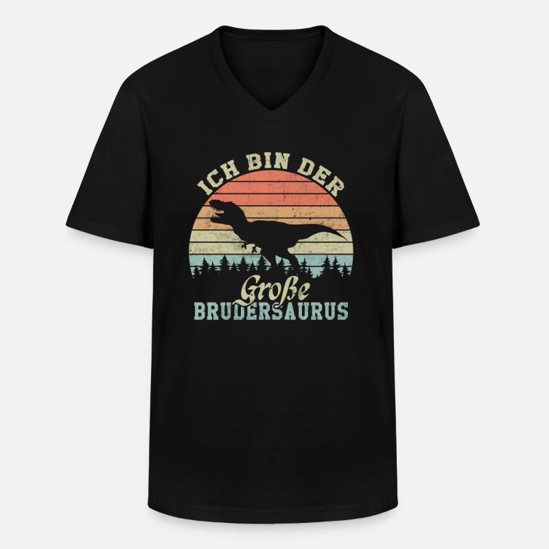 Ich bin der große Brudersaurus - Männer-T-Shirt mit V-Ausschnitt - Schwarz