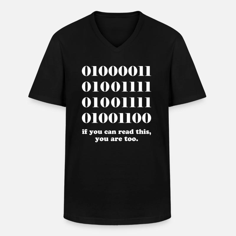 Computer binary code developers gift - Men's V-Neck T-Shirt - black