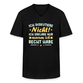 Ich diskutiere nicht erkläre warum ich recht habe - Männer-T-Shirt mit V-Ausschnitt - Schwarz - Vorne - AI Model Male 178 dark (178cm)