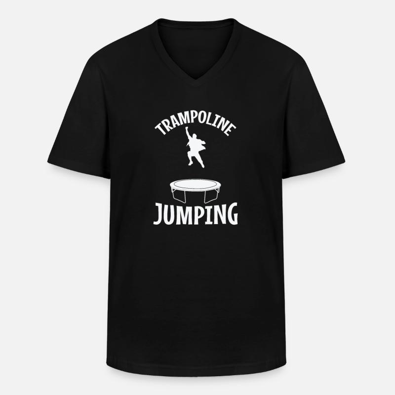 Trampoline Jumping springen Freizeit - Männer-T-Shirt mit V-Ausschnitt - Schwarz