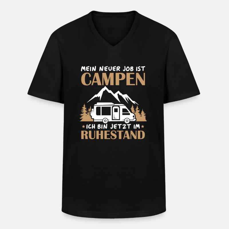 Renter Camping Geschenk - Männer-T-Shirt mit V-Ausschnitt - Schwarz