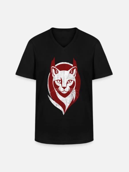 Cool Cat Logo Katt Kattunge - T-shirt med V-ringning herr - svart