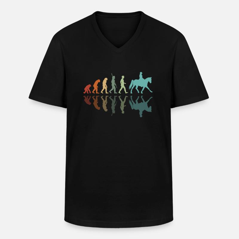 Evolution Équitation - T-shirt col V Homme - noir