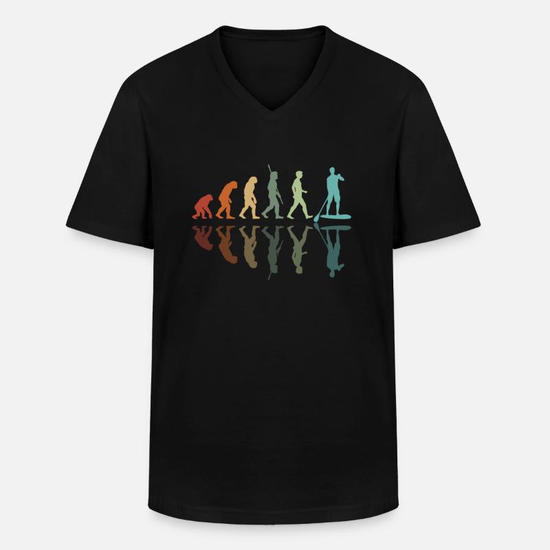 Paddleboard Evolution - Männer-T-Shirt mit V-Ausschnitt - Schwarz