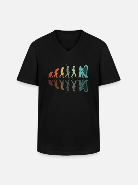 Harp Player Evolution - Men's V-Neck T-Shirt - black