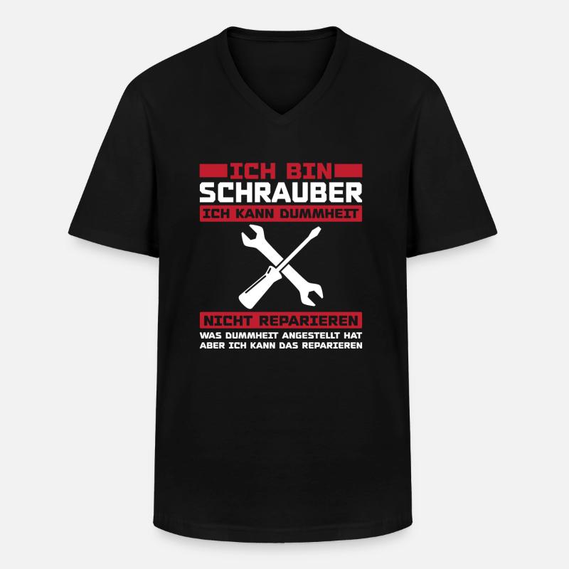 Ich bin schrauber - Männer-T-Shirt mit V-Ausschnitt - Schwarz
