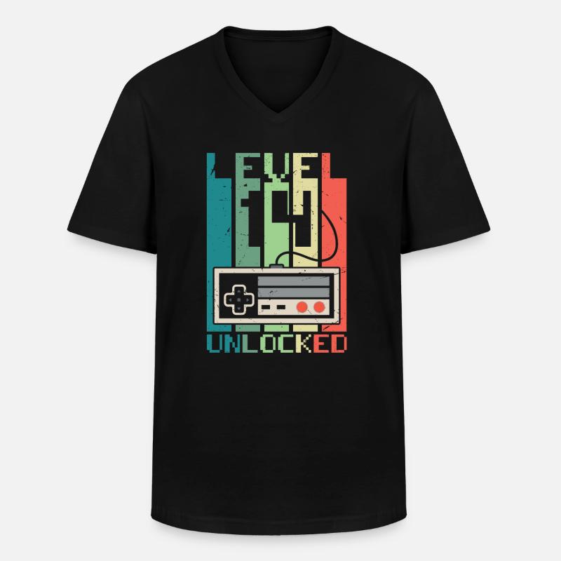 Level 14 Unlocked - Men's V-Neck T-Shirt - black