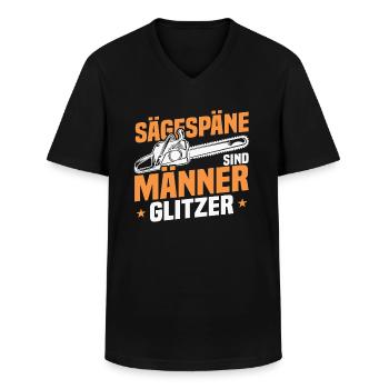 Sägespäne sind Männer Glitzer - Männer-T-Shirt mit V-Ausschnitt - Schwarz - Vorne - AI Model Male 178 dark (178cm)