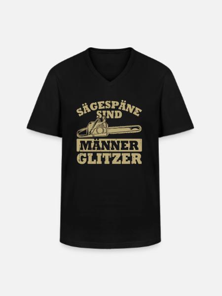 Sawdust is men's glitter - Men's V-Neck T-Shirt - black