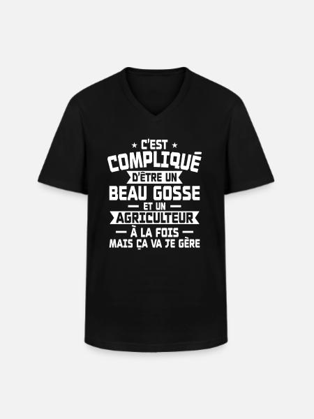 Bogosse and Farmer - Men's V-Neck T-Shirt - black