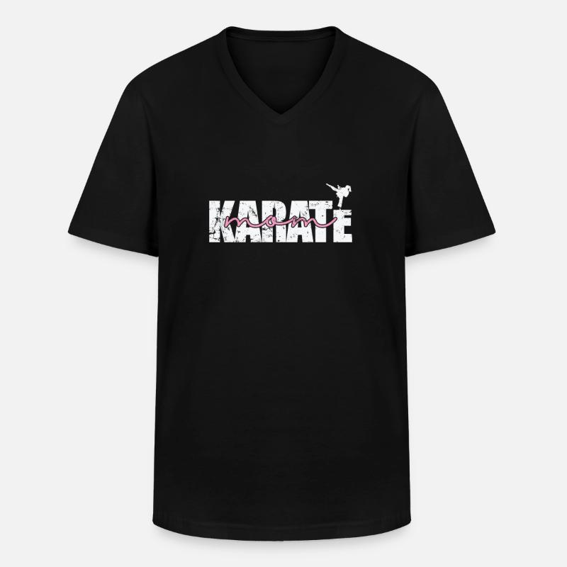 Karate Mom - Männer-T-Shirt mit V-Ausschnitt - Schwarz