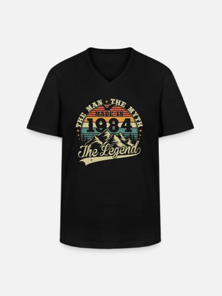 Vintage 1984 Born Birthday Gift - Men's V-Neck T-Shirt - black
