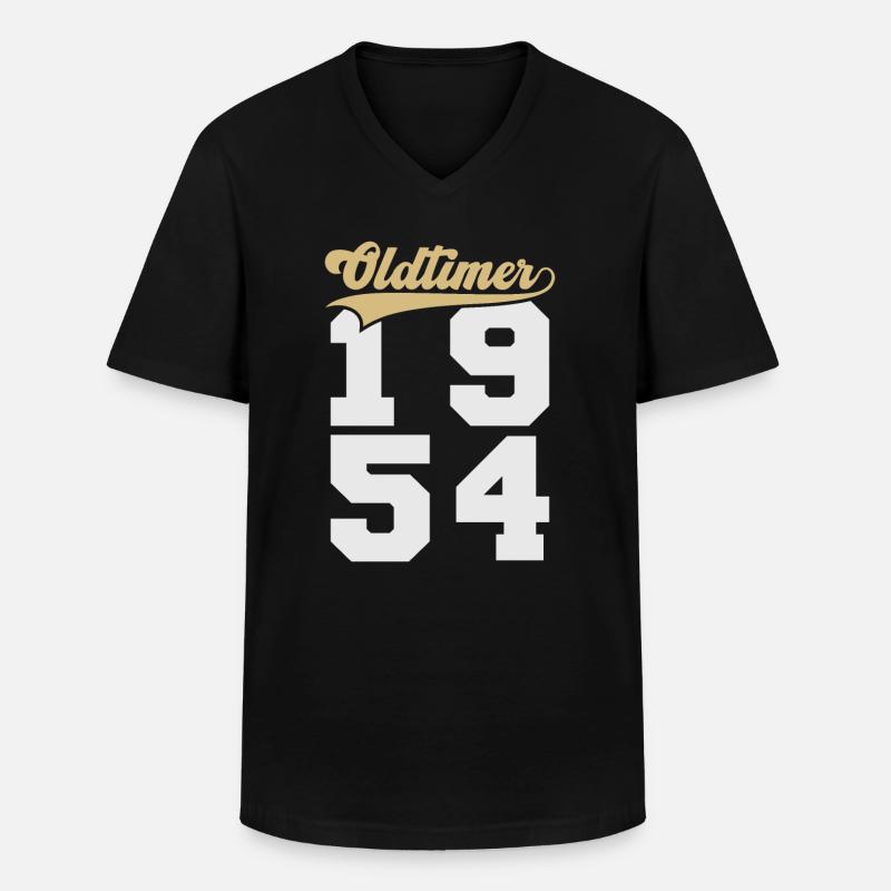 Oldtimer 1954 - Männer-T-Shirt mit V-Ausschnitt - Schwarz