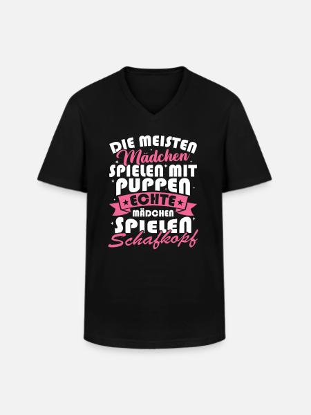 Echte mädchen spielen schafkopf Schafkopfen - Men's V-Neck T-Shirt - black