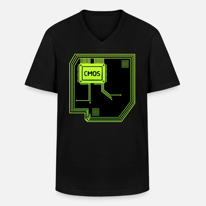 Computerchip Computertechniker - Männer-T-Shirt mit V-Ausschnitt - Schwarz