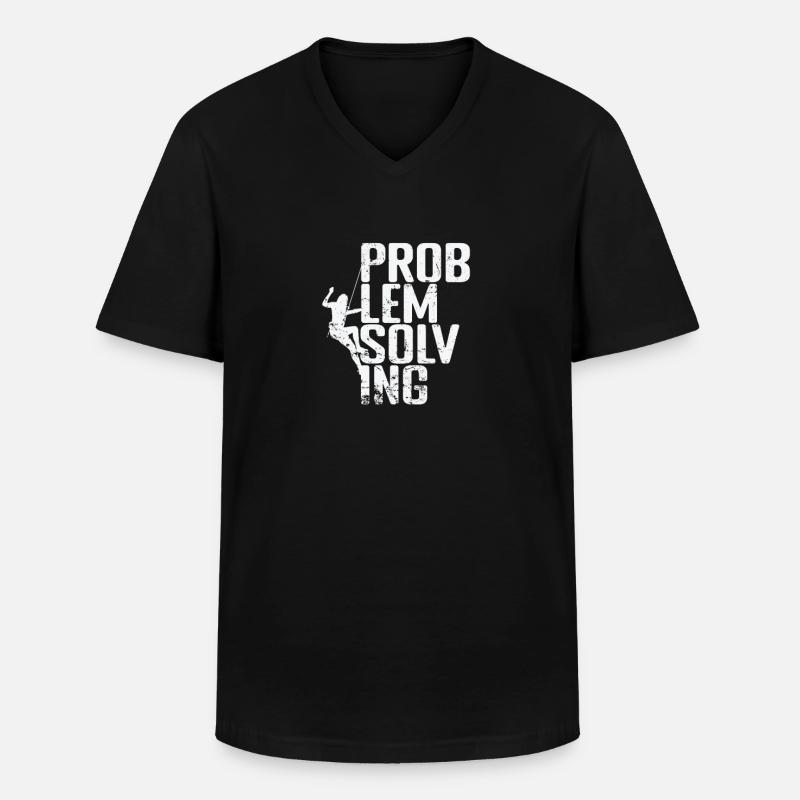 Problem Solving Bouldering - Men's V-Neck T-Shirt - black