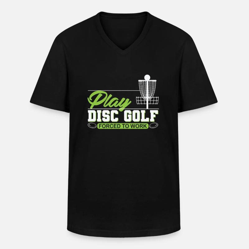 Play Disc Golf - Männer-T-Shirt mit V-Ausschnitt - Schwarz