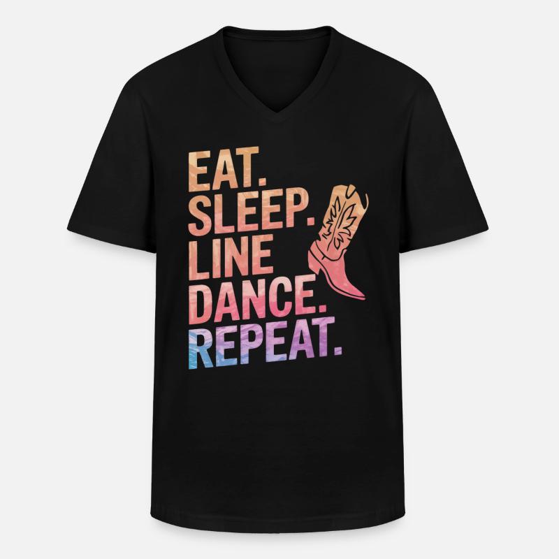 Line Dancing Tanzen Tänzer - Männer-T-Shirt mit V-Ausschnitt - Schwarz