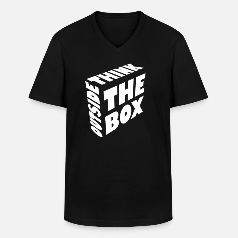Think outside the box - Männer-T-Shirt mit V-Ausschnitt - Schwarz