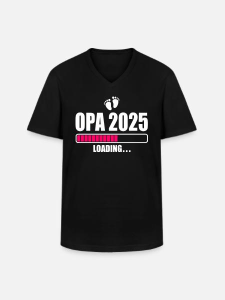 Opa 2025 - Männer-T-Shirt mit V-Ausschnitt - Schwarz