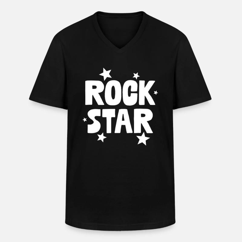 Rock Star - Männer-T-Shirt mit V-Ausschnitt - Schwarz