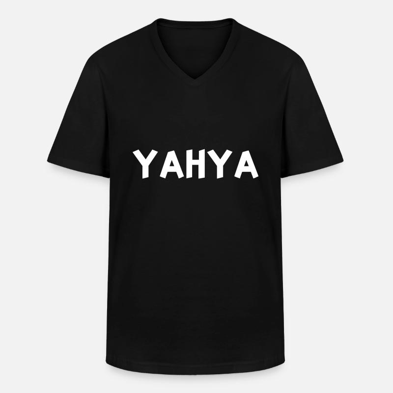Yahya - T-shirt col V Homme - noir