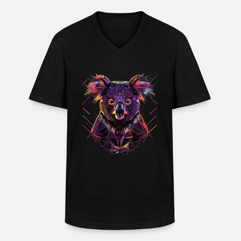 Koala - Männer-T-Shirt mit V-Ausschnitt - Schwarz