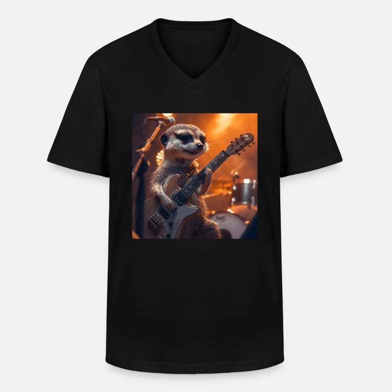 Erdmännchen - Männer-T-Shirt mit V-Ausschnitt - Schwarz