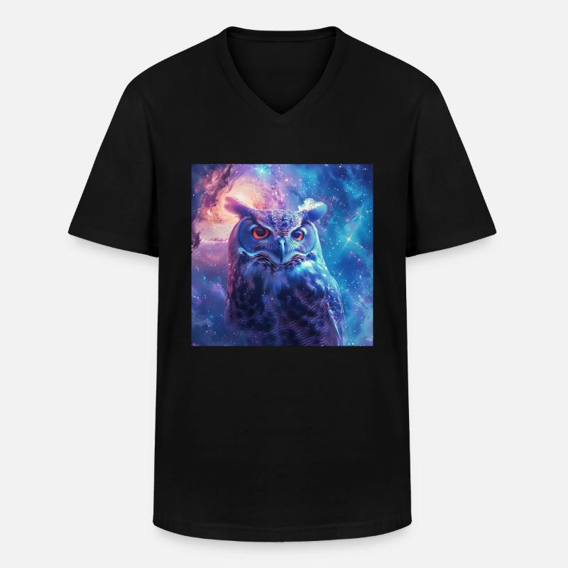 Eule - Männer-T-Shirt mit V-Ausschnitt - Schwarz