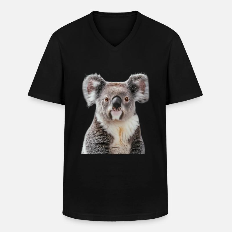 Koala - Männer-T-Shirt mit V-Ausschnitt - Schwarz