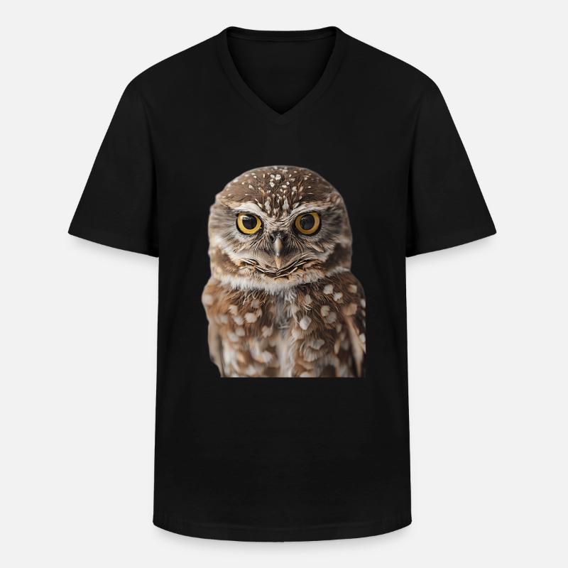 Owl - Men's V-Neck T-Shirt - black