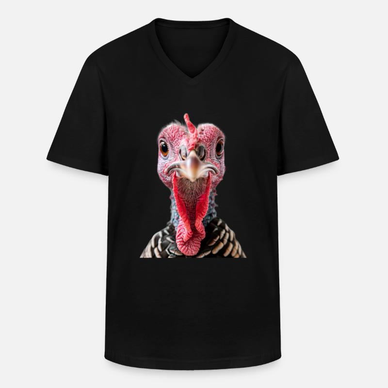 Truthahn - Männer-T-Shirt mit V-Ausschnitt - Schwarz